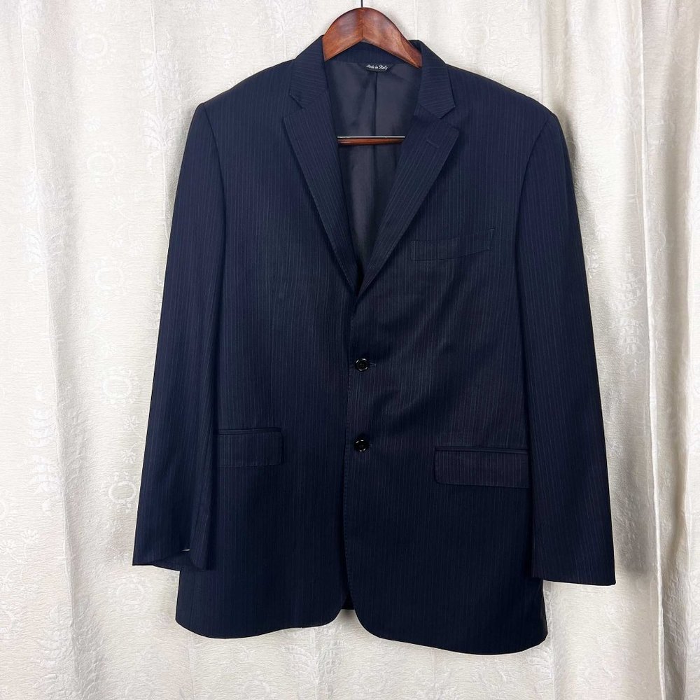 Ermenegildo Zegna blue pinstripe sport coat Traveller wool & silk blazer